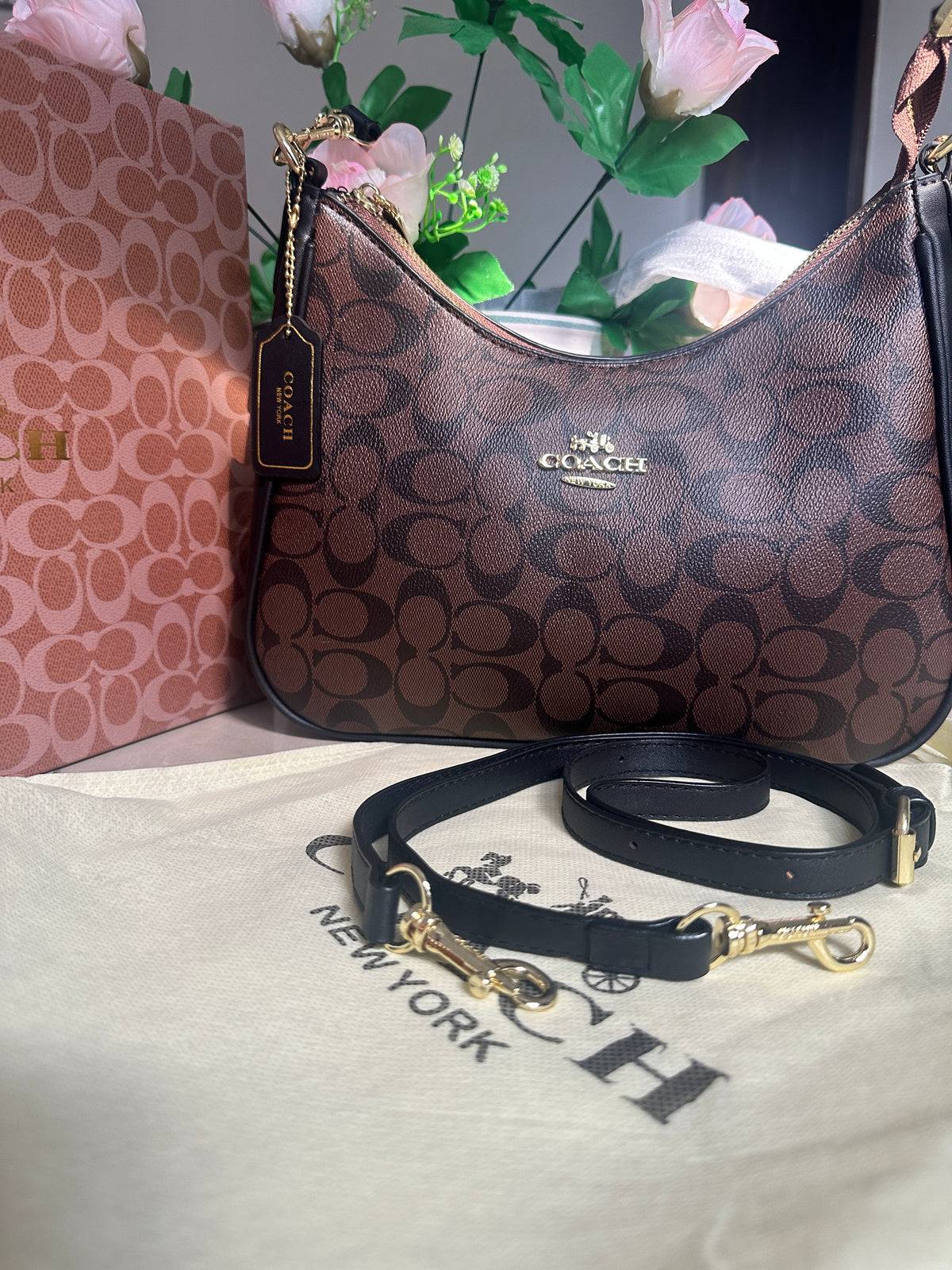 Co@ch Teri Hobo Signature - Dark Brown BOX PACKING