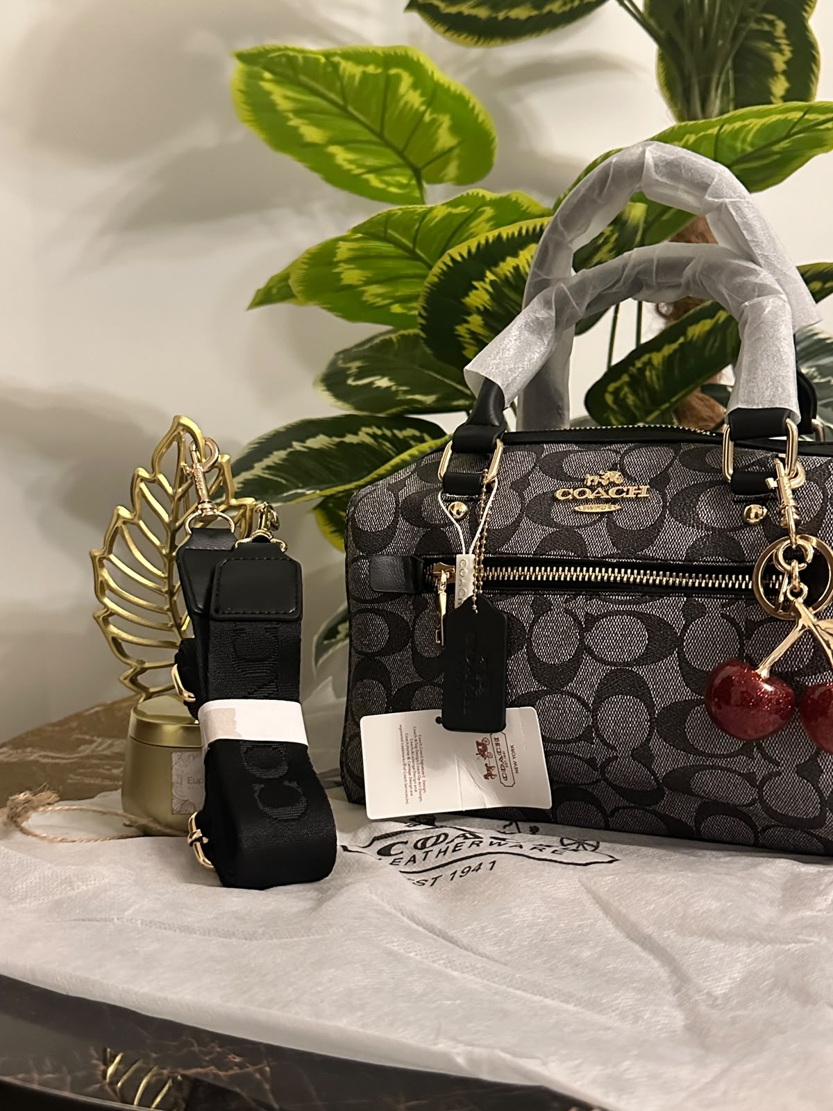Co@ch Rowan Satchel bag - Black gray